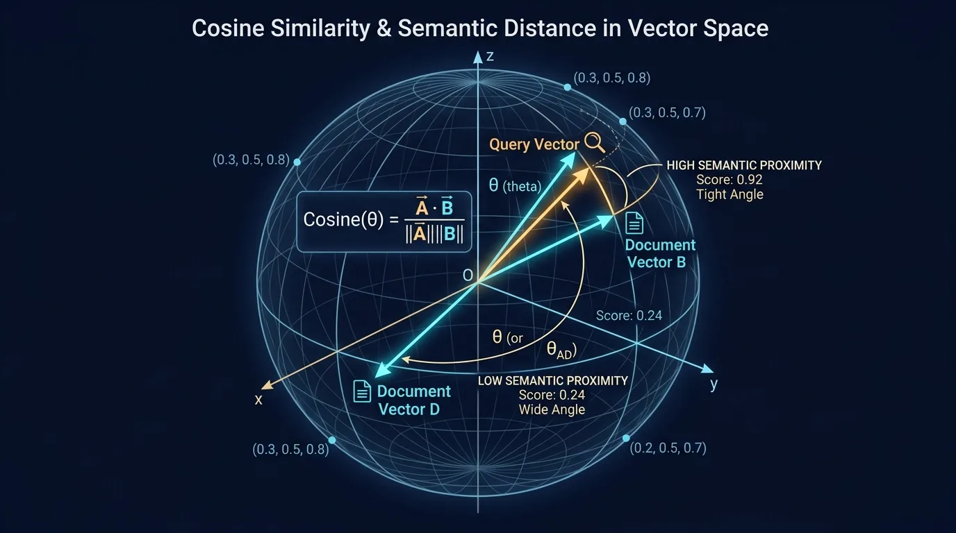 Cosine Similarity and Semantic Distance in Vector Space