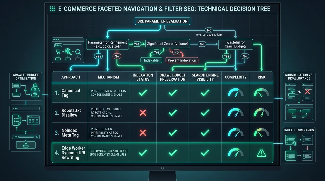 E-commerce Faceted Navigation and Filter SEO Technical Decision Matrix