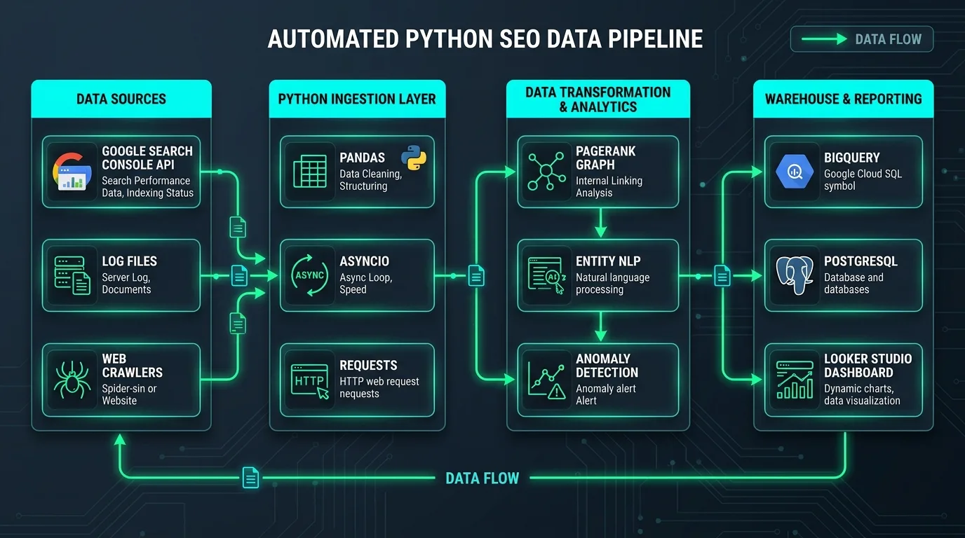 Architecture diagram of multi-threaded asynchronous Python web scraper combining asyncio Playwright and BeautifulSoup