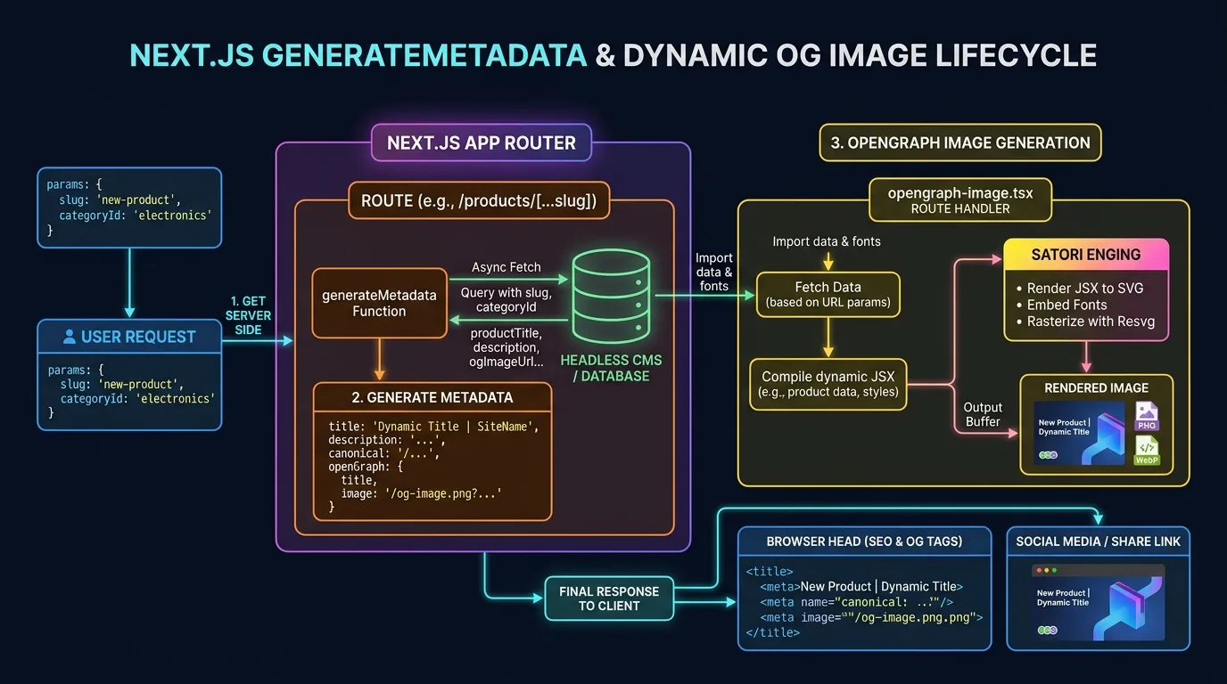 Next.js generateMetadata and Dynamic OpenGraph Image Lifecycle