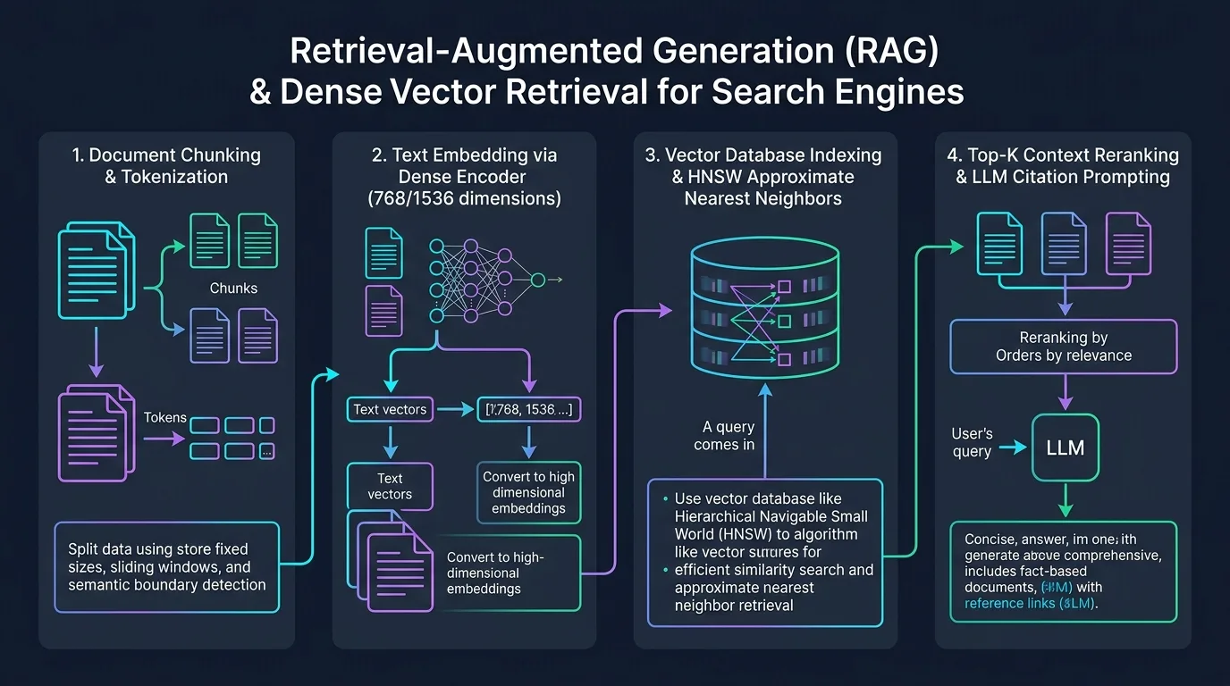 Retrieval-Augmented Generation RAG and Dense Vector Retrieval Pipeline
